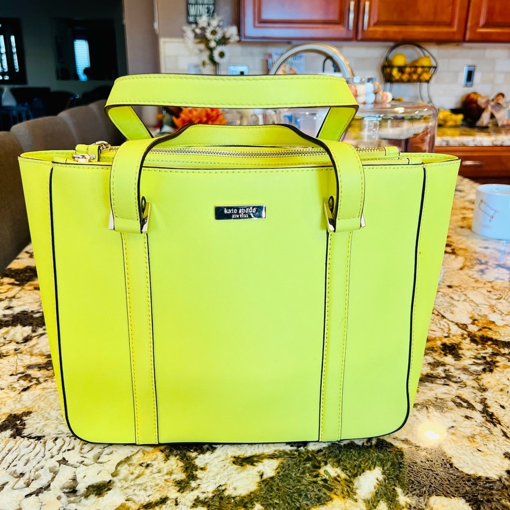 Kate Spade Double Zip Boned Handbag - Yellow